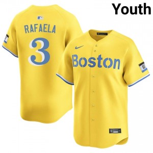 Youth BRS Ceddanne Rafaela #3 Baseball Gold Replica Jersey 448689-246