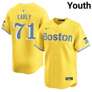 Youth BOS Connelly Early #71 Baseball Gold Stitched Jersey 375790-943
