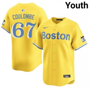 Youth The Sox Danny Coulombe #67 Baseball Gold MLB Jerseys 712430-204