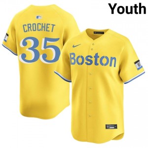 Youth Carmine Hose Garrett Crochet #35 Baseball Gold Authentic Jersey 811935-996