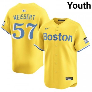 Youth Boston Greg Weissert #57 Baseball Gold Limited Jerseys 968898-410