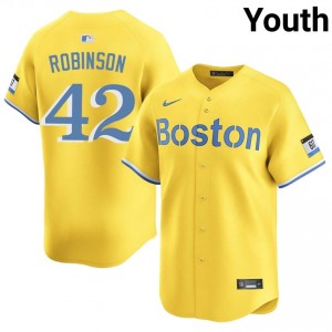 Youth The Sox Jackie Robinson #42 Baseball Gold MLB Jerseys 823981-245