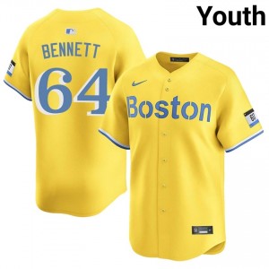 Youth The Sox Jake Bennett #64 Baseball Gold New Jerseys 922101-816