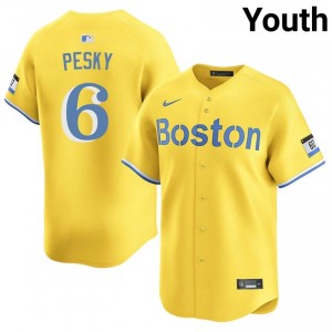 Youth BOS Red Sox Johnny Pesky #6 Baseball Gold Authentic Jersey 590521-250