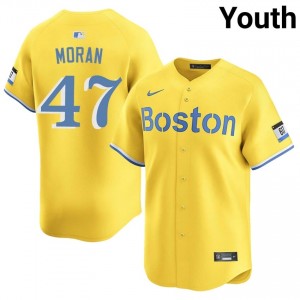 Youth The Sawx Jovani Moran #47 Baseball Gold MLB Jerseys 980994-115