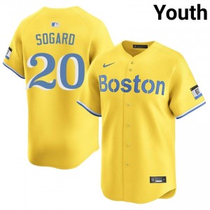 Youth BoSox Nick Sogard #20 Baseball Gold Official Jersey 514416-239