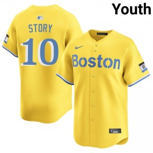 Youth BOS Trevor Story #10 Baseball Gold Game Jerseys 840904-543