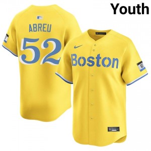 Youth BRS Wilyer Abreu #52 Baseball Gold Embroidery Jersey 344948-994
